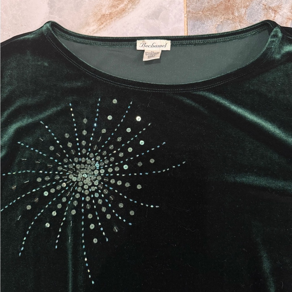 Bechamel Black and White Embellished Long Sleeve Blouse - Picture 3 of 5